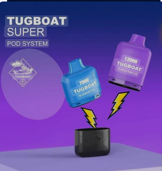 Tugboat super 12000puffs Replacement pod (Rechargeable & Disposable